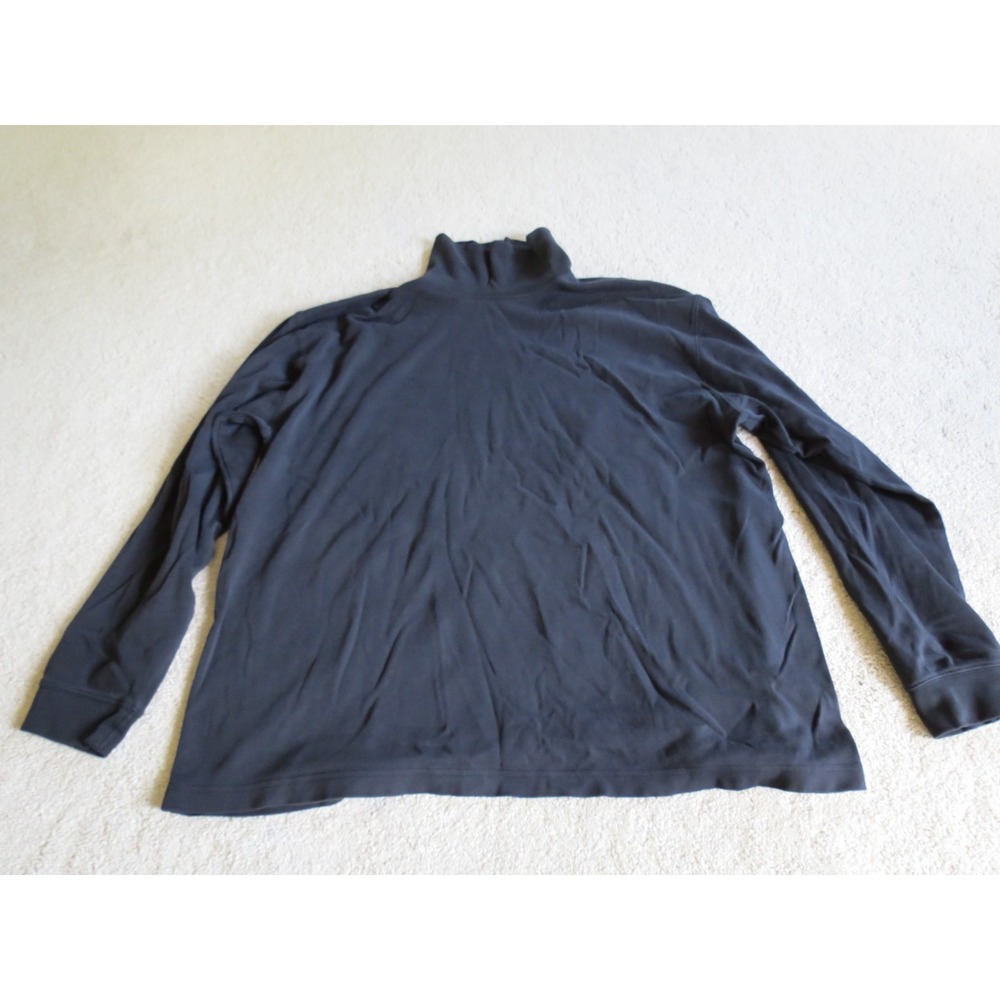 LL Bean Men's Dark Blue/Black Regular Size XL Mock Neck Long Sleeve Shirt